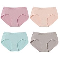 SHUJING 束景 8003X 女士三角内裤套装 4条装(藕粉+杏色+豆绿+浅灰) L