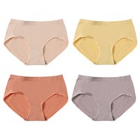 SHUJING 束景 8003X 女士三角内裤套装 4条装(杏色+姜黄+焦糖+浅紫) L