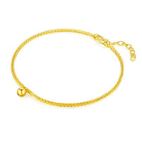 LUKFOOK JEWELLERY 六福珠宝 F63TBGB0027A 圆珠足金脚链 22cm 4.92g