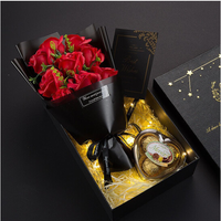 琉璃夏 巧克力礼盒 代写贺卡(含礼袋) 花束红色加巧克力