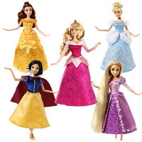 Disney 迪士尼 娃娃儿童女生套装5个公主随机发货12关节约30厘米+一送四十