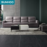 SUNHOO 双虎-全屋家具 550 科技布艺沙发 直排四人位+脚踏 右妃-标准版