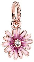 PANDORA 潘多拉 玫瑰色雏菊吊坠玫瑰金,14克拉镀玫瑰金金属合金和Pandora Moments 系列立方宝石