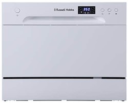 Russell Hobbs RHTTDW6W 緊湊型桌面洗碗機 6 種程序 6 種設置 環保模式 快速模式 延遲定時器 白色