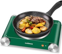 Cusimax 烹饪热盘,1500W 电动单炉便携式炉灶,可调节温度控制,兼容所有炊具,*版