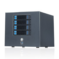 恒煜 4盘位NAS机箱 DIY 磨砂面板黑群晖NAS网络存储器 ITX小机箱 热插拔 家用办公机箱 HY-NAS4机箱