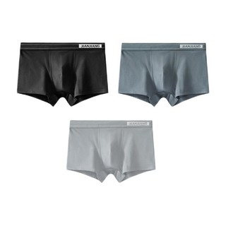 JianJiang 健将 男士棉质平角内裤套装 JM005 3条装(黑色+中灰+灰色) XL