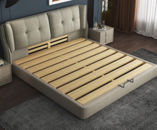 一米色彩 轻奢皮床实木床 1.5米