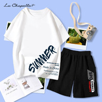 La Chapelle 男童套装夏季2021新款男孩儿童夏装帅气运动中大童潮童装