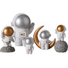 优贝家 创意宇航员太空人模型摆件家居客厅房间酒柜装饰品北欧小摆设礼物  太空人-组合1-银色