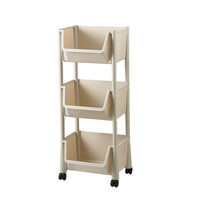 XINGYOU 星优 X-8413 带轮置物架 3层 34.8*22.5*86.4cm 卡其色
