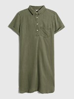 Gap 盖璞 女装|莱赛尔天丝短袖衬衫式连衣裙2022春季新款