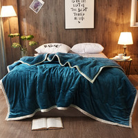 兰序 绒夹棉毛毯 宝石蓝 150*200cm