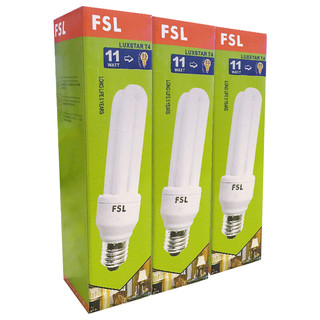 FSL 佛山照明 YPZ220/11-2U·RR T4节能灯泡 11W 3只装