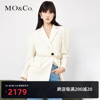 郑希怡同款MOCO2022春新品玫瑰花系带收腰西装外套MBB1BLA003