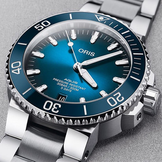 ORIS 豪利时 潜水AQUIS系列 43.5毫米自动上链腕表 40077634135MB