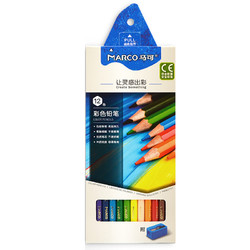 MARCO 马可 水溶性彩色铅笔 12色盒装