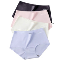 Miiow 猫人 女士三角内裤套装 MR7025 4条装(黑色+粉色+白色+紫色) XL