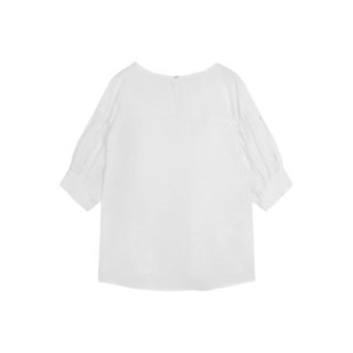 DUIBAI 对白 Natural Silk系列 女士五分袖衬衫 ADC058W 白色 XL