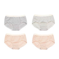 IReannana 女士三角内裤套装 SM1842 4件装(黑色+灰色+桔色*2)