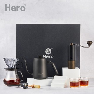 Hero（咖啡器具） Hero 专业版手冲咖啡壶礼盒家用煮咖啡壶手冲壶套装滴滤式家用礼盒