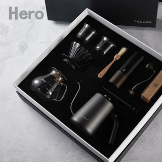Hero（咖啡器具） Hero 专业版手冲咖啡壶礼盒家用煮咖啡壶手冲壶套装滴滤式家用礼盒