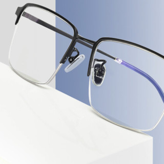 OURNOR 欧拿&essilor 依视路 T003 黑色钛眼镜框+钻晶A4系列 1.56折射率 非球面镜片