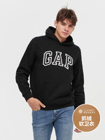 Gap 盖璞 碳素软磨系列 徽标LOGO撞色字母抓绒套头卫衣