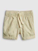 Gap 盖璞 婴儿|亚麻混纺透气卷边短裤