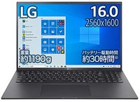 LG 乐金 2021 型号LG gram 1190g Core i5 16寸 8GB SSD 512GB