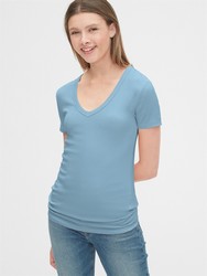 Gap 盖璞 女装|棉质弹力V领短袖T恤
