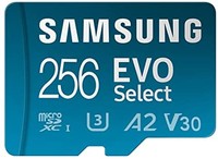 SAMSUNG 三星 EVO Select 256GB microSDXC UHS-I U3 存储卡 包括 SD 适配器