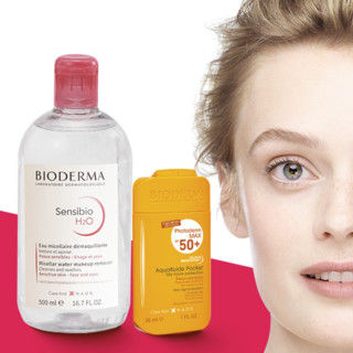 BIODERMA 贝德玛 护肤套装 (舒妍多效洁肤液500ml+皙妍水润清爽防晒乳30ml)