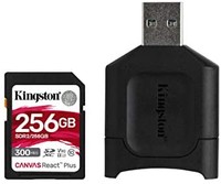 Kingston 金士顿 MLPR2 / 256 GB SD 卡 + 读卡器 (256 GB SDXC React Plus SDR2 + MLP SD 读卡器)