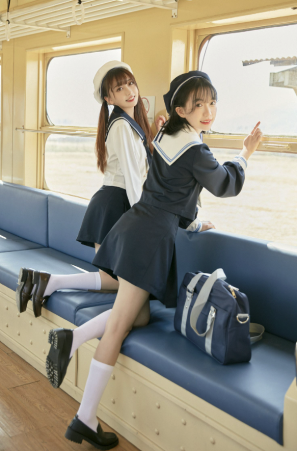 御茶家jk制服云泽高长袖水手服白色春夏款