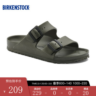 BIRKENSTOCK时尚男女款多色EVA拖鞋轻量便携沙滩鞋Arizona系列 卡其绿129491 36