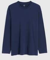 Gap 盖璞 男装|碳素软磨系列 纯棉长袖T恤2022春季新款