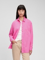 Gap 盖璞 女装|纯棉落肩袖廓形个性长袖衬衫2022春季新款