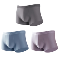 Miiow 猫人 男士平角内裤套装 RA639-3 3条装(深灰+蔚蓝+魅力紫) L