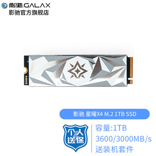 GALAXY 影驰 星曜 SSD固态硬盘 M.2接口(NVMe协议) PCI-E 2280 硬盘 星曜X4 1TB SSD