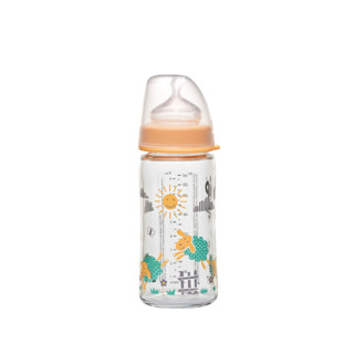 NIP 昵哺 435063 玻璃奶瓶 240ml 黄色 3月+