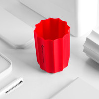 fizz 飞兹 高质感创意铅笔筒/时尚桌面收纳摆件/办公文具棱系列 红色FZ210012