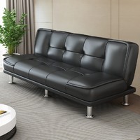 PLUS会员：L&S S21 两用办公可折叠沙发床 黑色 1.8m