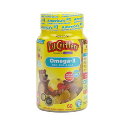 L'il Critters 丽贵 儿童DHA鱼油软糖 天然覆盆子+柠檬味 60粒