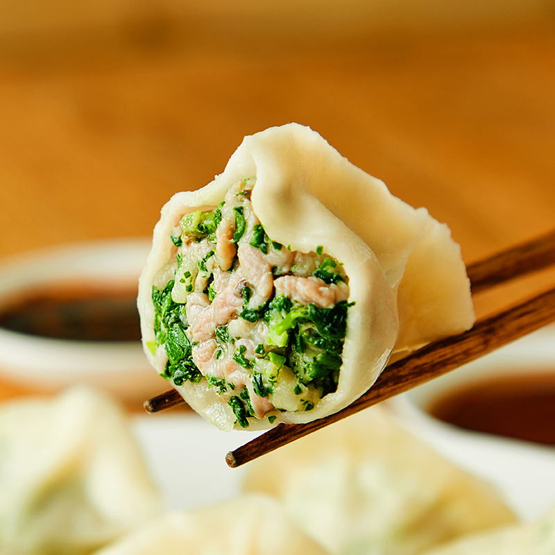思念 手打天下荠菜猪肉水饺速冻早餐1080gx1袋速食冷冻饺子蒸煎饺