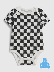 Gap 蓋璞 嬰兒|布萊納系列 新生之選 印花短袖連體衣