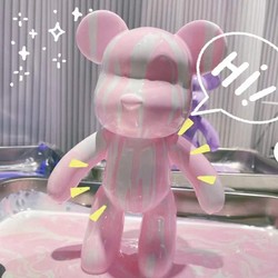 流体暴力熊diy手工制作涂鸦玩具 材料包+白粉粉 23cm暴力熊