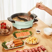 QCOOKER 圈厨 鸳鸯电火锅 复古绿 4L