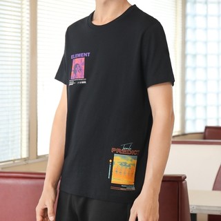 Baleno 班尼路 男士圆领短袖T恤 88002274 黑色 XL