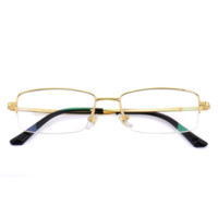 目匠 15012 亮金色钛合金眼镜框+1.61折射率 防蓝光镜片